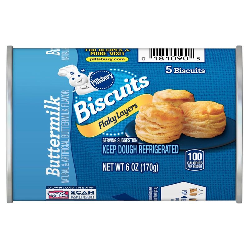Pillsbury Flaky Layers Buttermilk Biscuits, 5 count, 6 oz