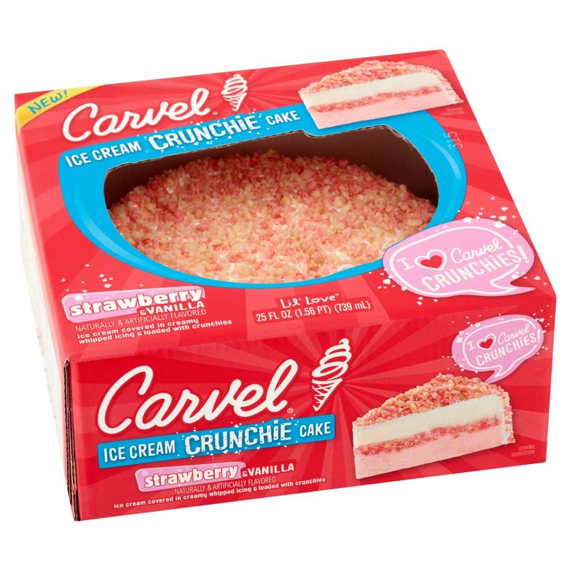 Carvel Lil' Love Strawberry &amp; Vanilla Crunchie Ice Cream Cake, 25 fl oz