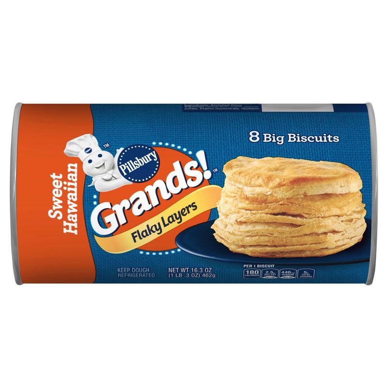 Pillsbury Grands! Flaky Layers Sweet Hawaiian Big Biscuits, 8 count, 16.3 oz