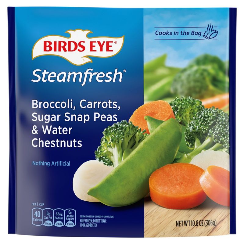 Birds Eye Steamfresh Broccoli, Carrots, Sugar Snap Peas &amp; Water Chestnuts, 10.8 oz