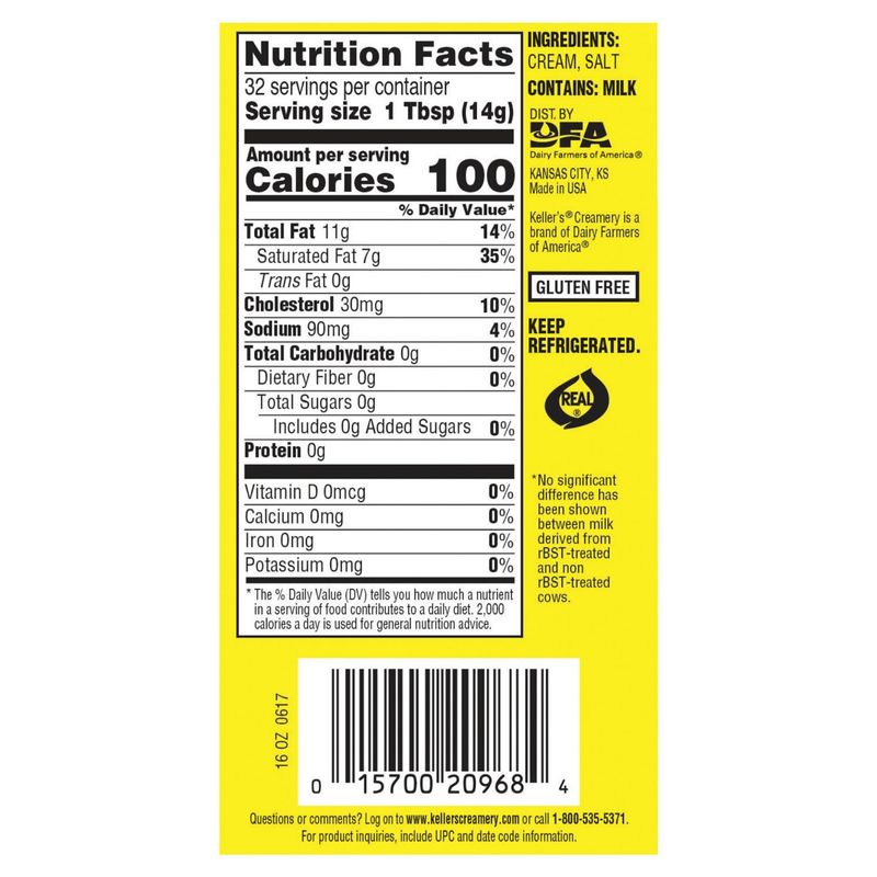 Keller's Creamery Salted Butter, 4 count, 16 oz