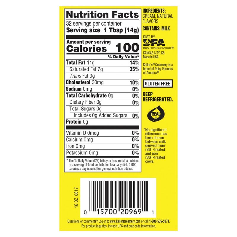 Keller's Creamery Unsalted Butter, 4 count, 16 oz