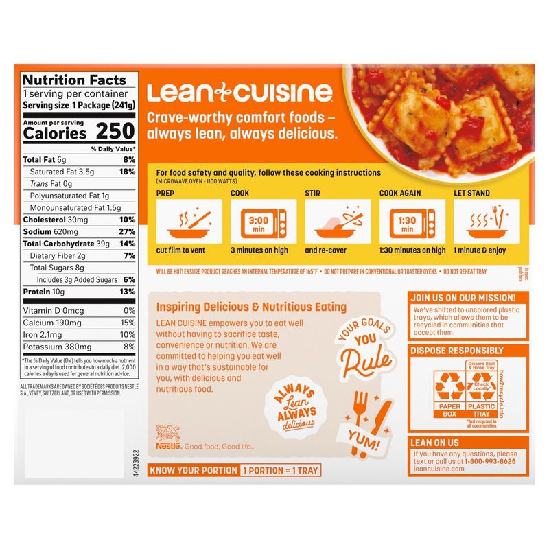 Lean Cuisine Comfort Cravings Cheese Ravioli with Tomato Sauce, 8 1/2 oz