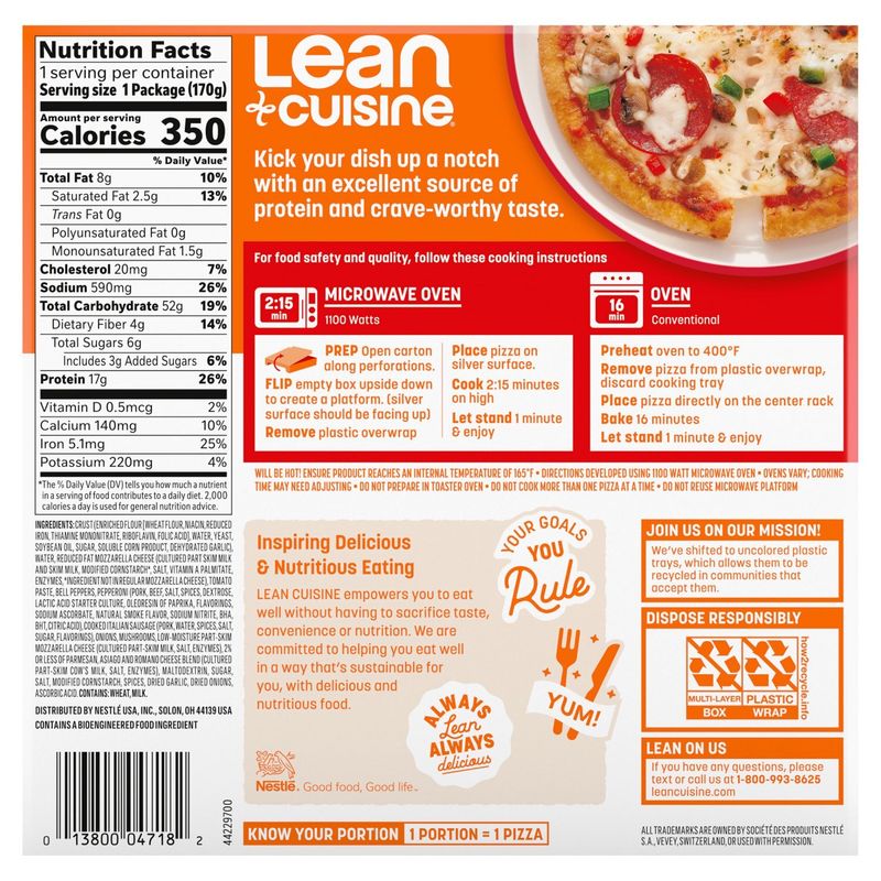 Lean Cuisine Protein Kick Supreme Pizza, 6 oz