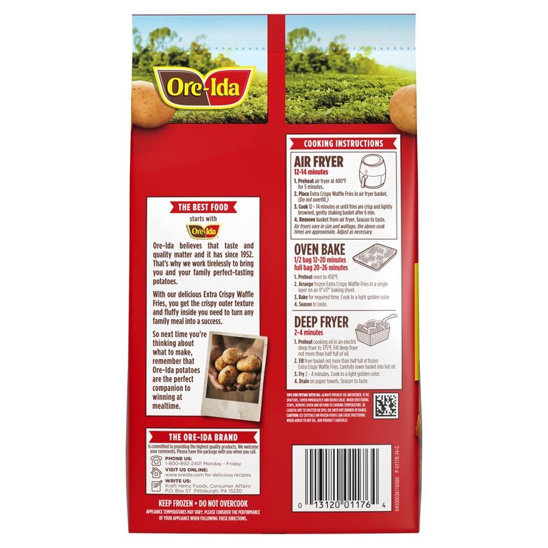 Ore-Ida French Fried Potatoes Extra Crispy Waffle Fries, 22 oz