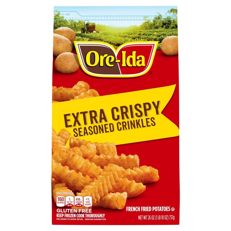 Ore-Ida Extra Crispy Seasoned Crinkles French Fried Potatoes, 26 oz
