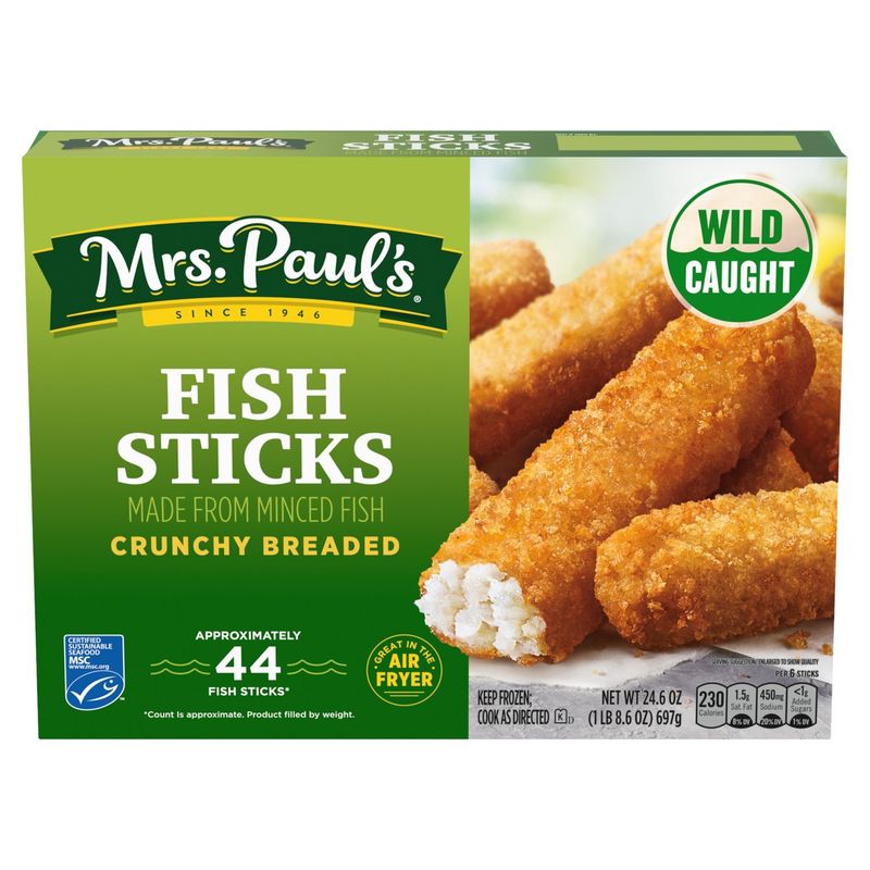 Mrs. Paul's Wild Caught Crunchy Breaded Fish Sticks, 44 count, 24.6 oz