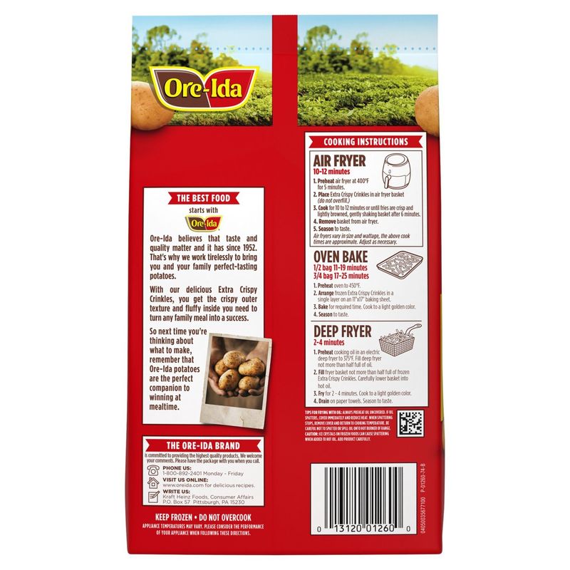 Ore-Ida Extra Crispy Crinkles French Fried Potatoes, 26 oz