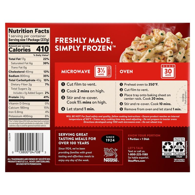 Stouffer's Chicken Pesto Rigatoni, 8 3/8 oz