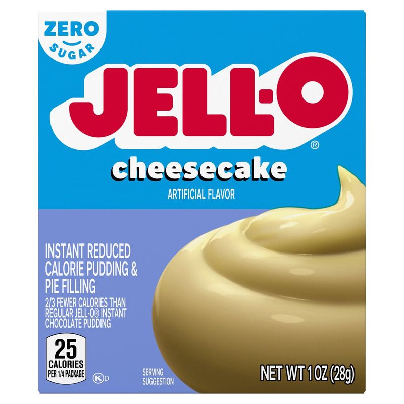 Jell-O Zero Sugar Cheesecake Instant Reduced Calorie Pudding &amp; Pie Filling, 1 oz