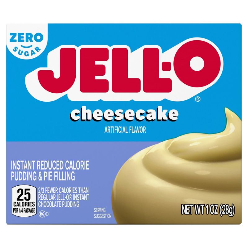 Jell-O Zero Sugar Cheesecake Instant Reduced Calorie Pudding &amp; Pie Filling, 1 oz
