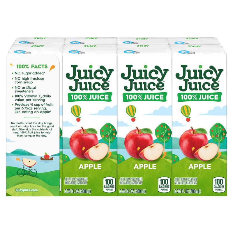 Juicy Juice Apple 100% Juice, 6.75 fl oz, 8 count