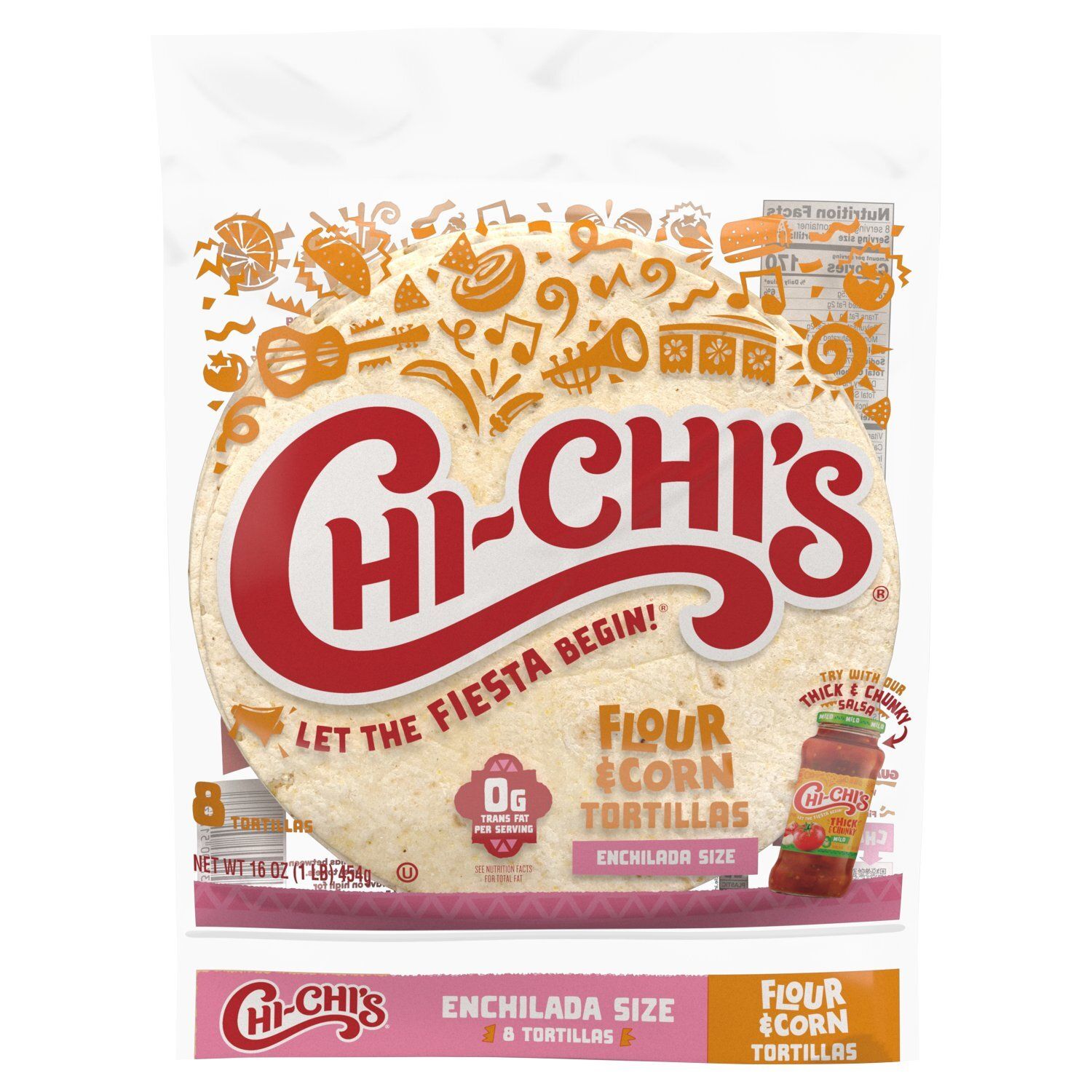Chi-Chi's Enchilada Size Flour &amp; Corn Tortillas, 8 count, 16 oz