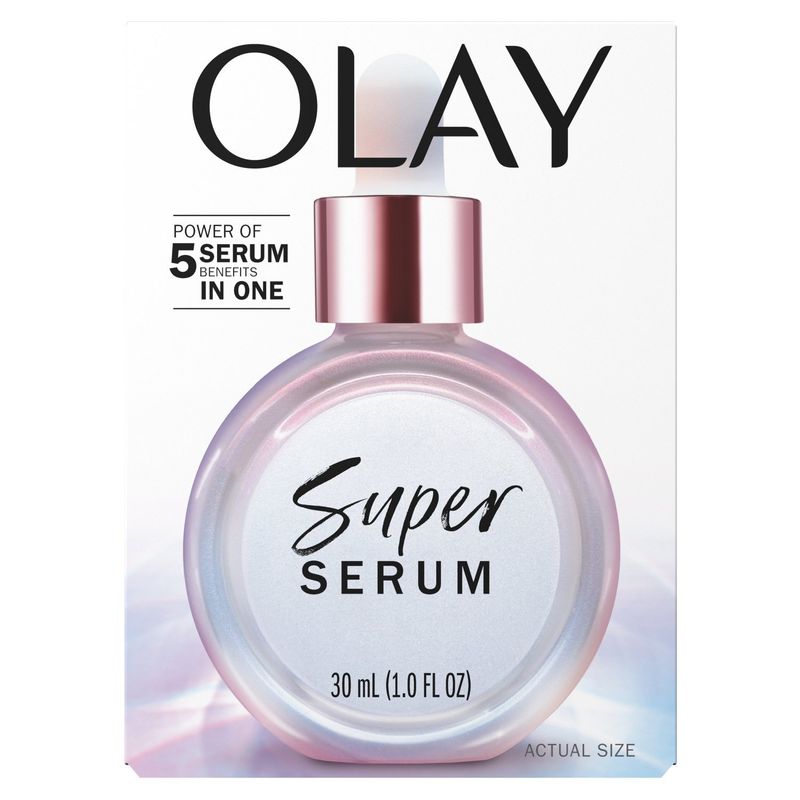 Olay Super Serum - Niacinamide, Vitamin C &amp; E, Collagen Peptide, AHA - 5-in-1 Skin Care Benefits fo