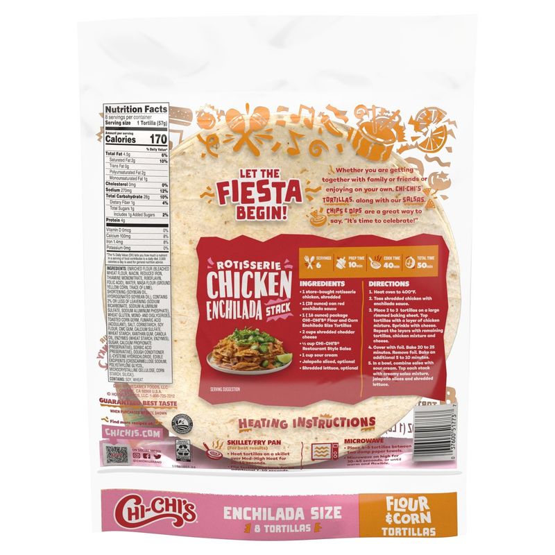 Chi-Chi's Enchilada Size Flour &amp; Corn Tortillas, 8 count, 16 oz