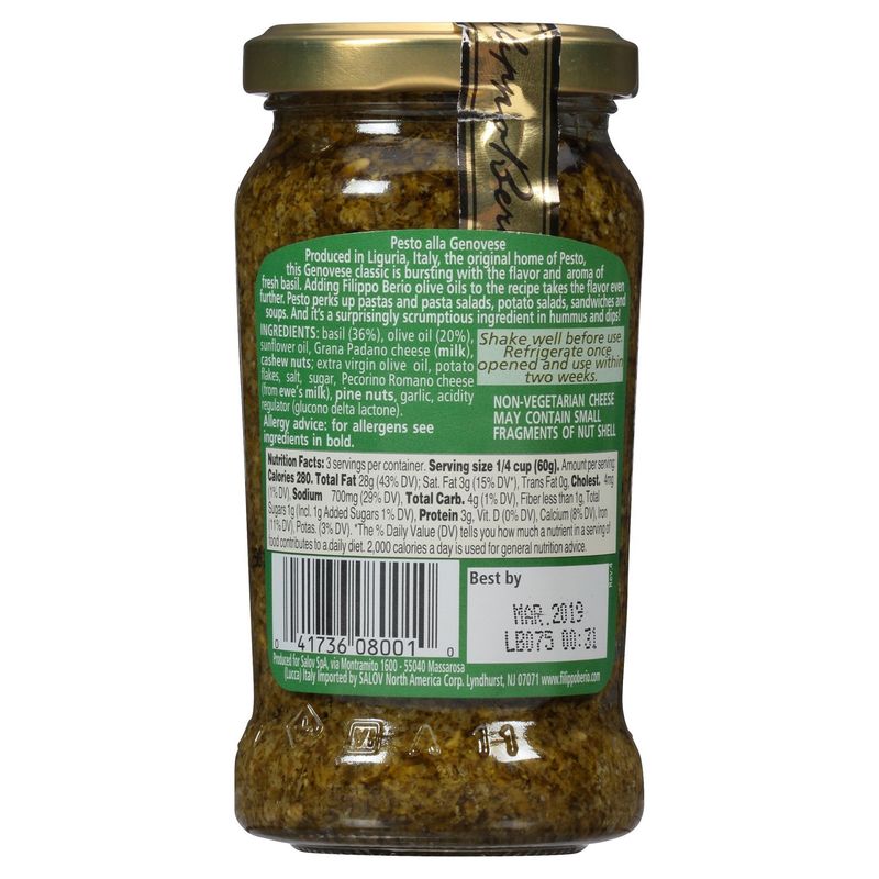 Filippo Berio Classic Pesto, 6.7 oz