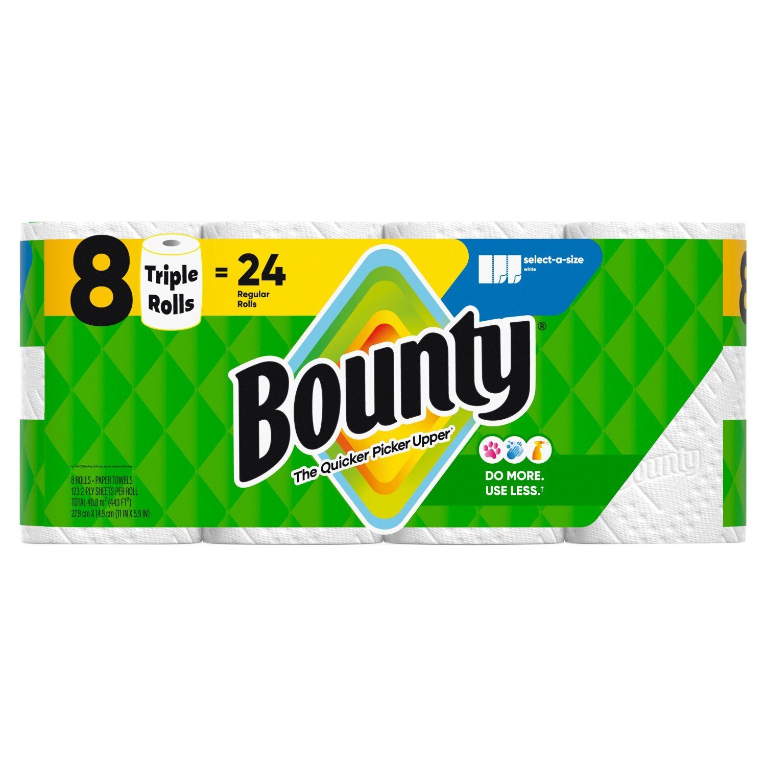Bounty Triple Paper Towel Rolls, 8 count