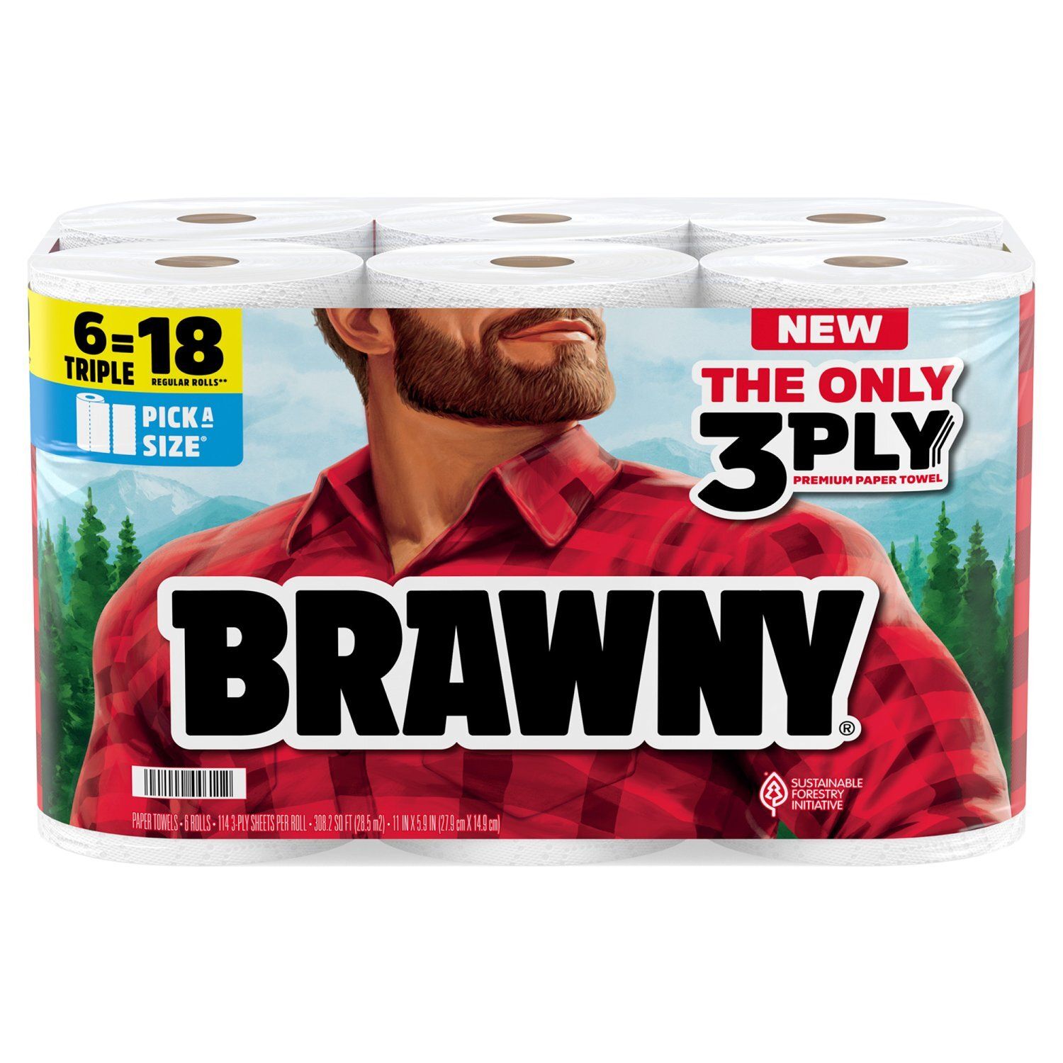 Brawny Pick-A-Size Paper Towels, 6 count