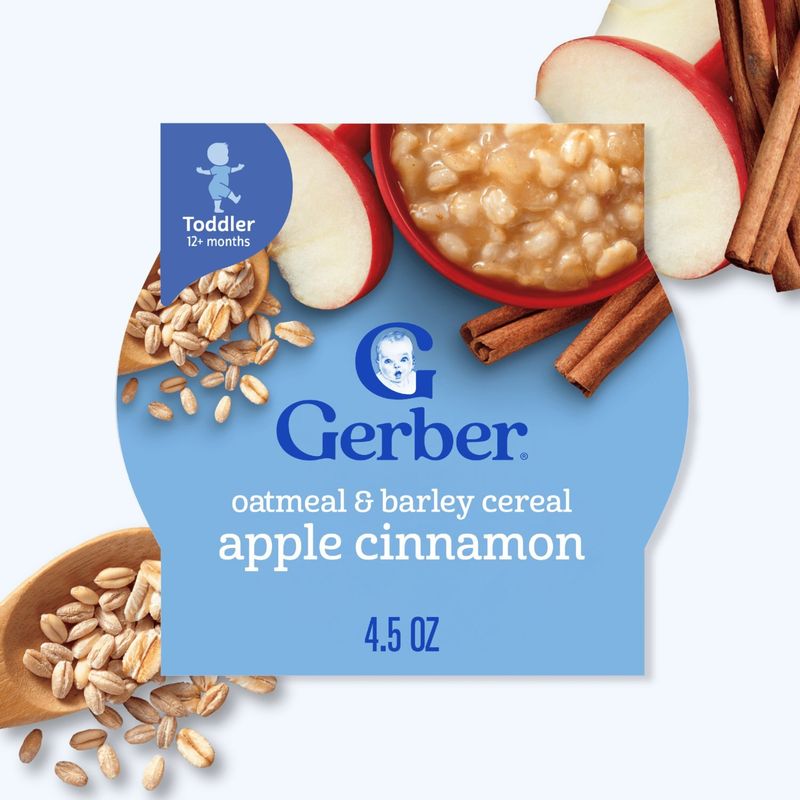 Gerber Oatmeal &amp; Barley Apple Cinnamon Cereal, Toddler, 12+ months, 4.5 oz