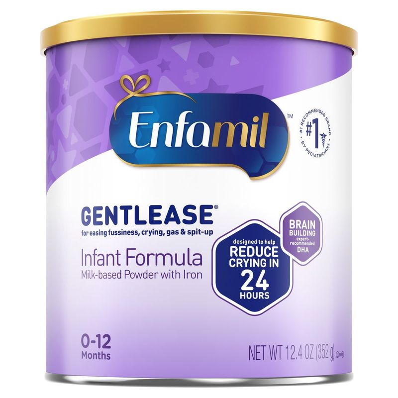Enfamil Gentlease Baby Formula, Reduces Fussiness, Crying, Gas and Spit-up in 24 Hrs, 12.4 Oz