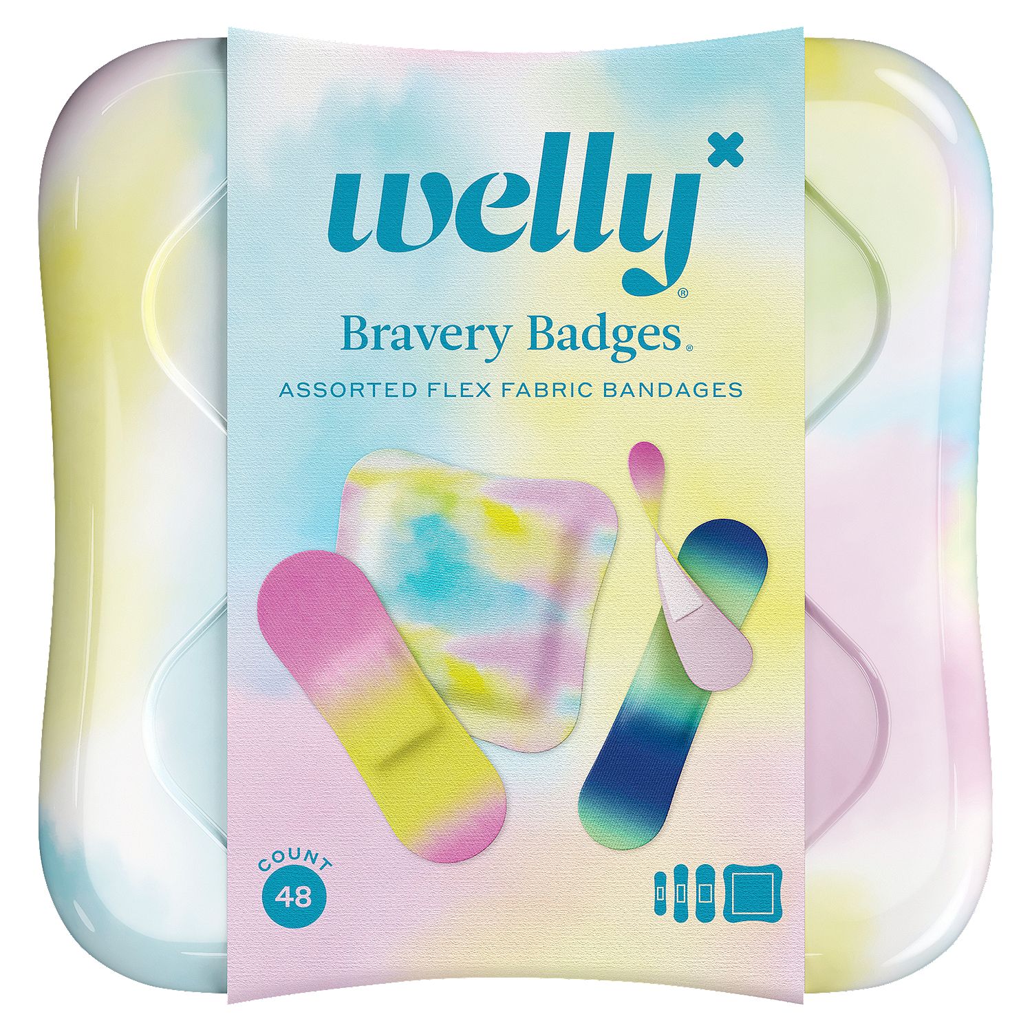 Welly Bravery Badges Assorted Flex Fabric Bandages, 48 count