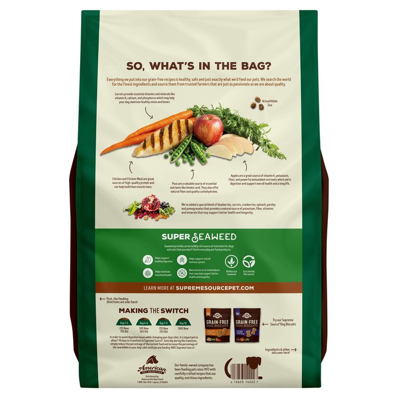 Supreme Source Grain-Free Chicken, Apple and Carrot Recipe Super-Premium Dog Food, 11 lb