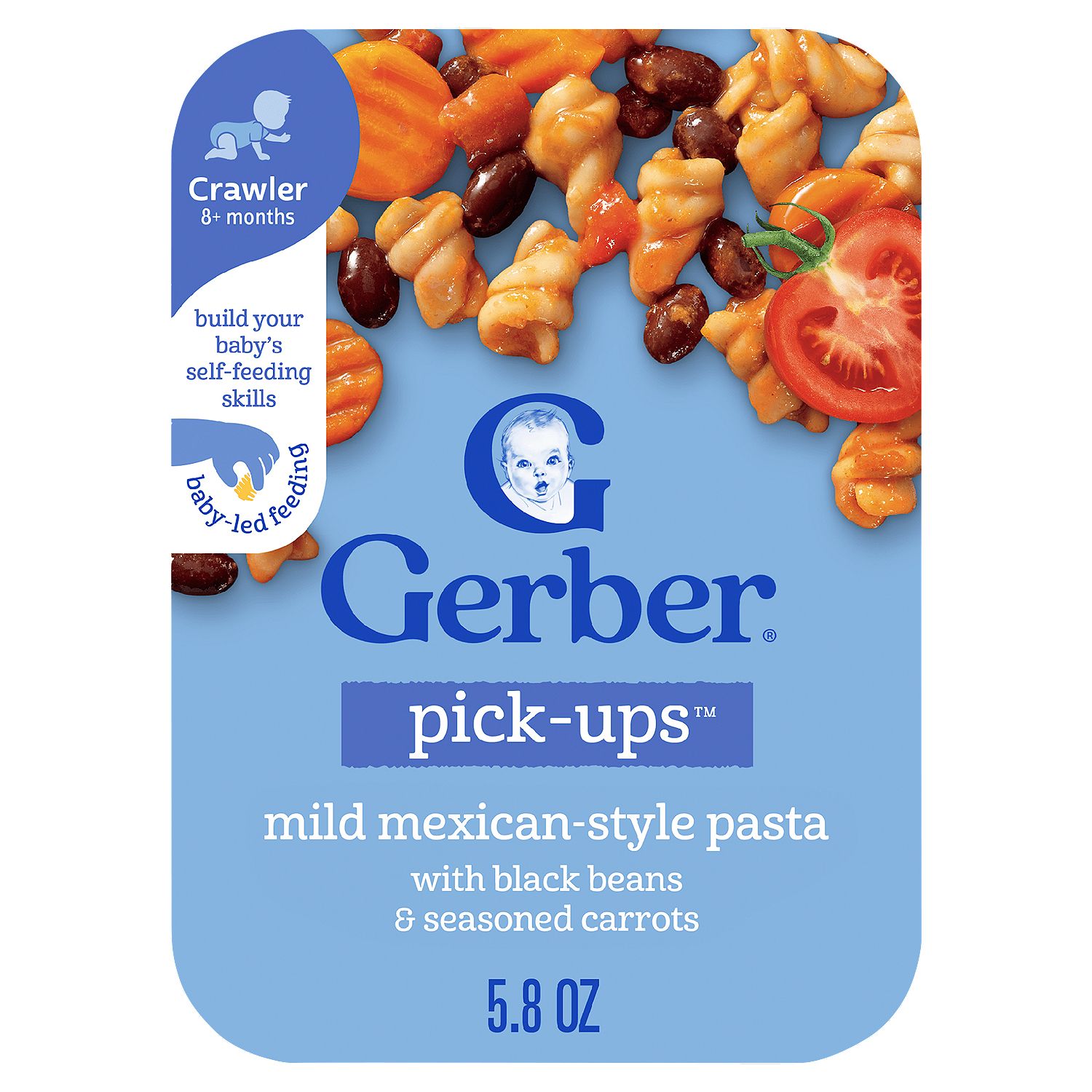 Gerber Pick-Ups Mild Mexican-Style Pasta Baby Food, Crawler 8+ months, 5.8 oz