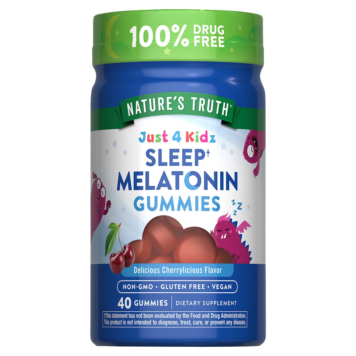 Nature's Truth Just 4 Kidz Sleep Melatonin Gummies Dietary Supplement, 40 count