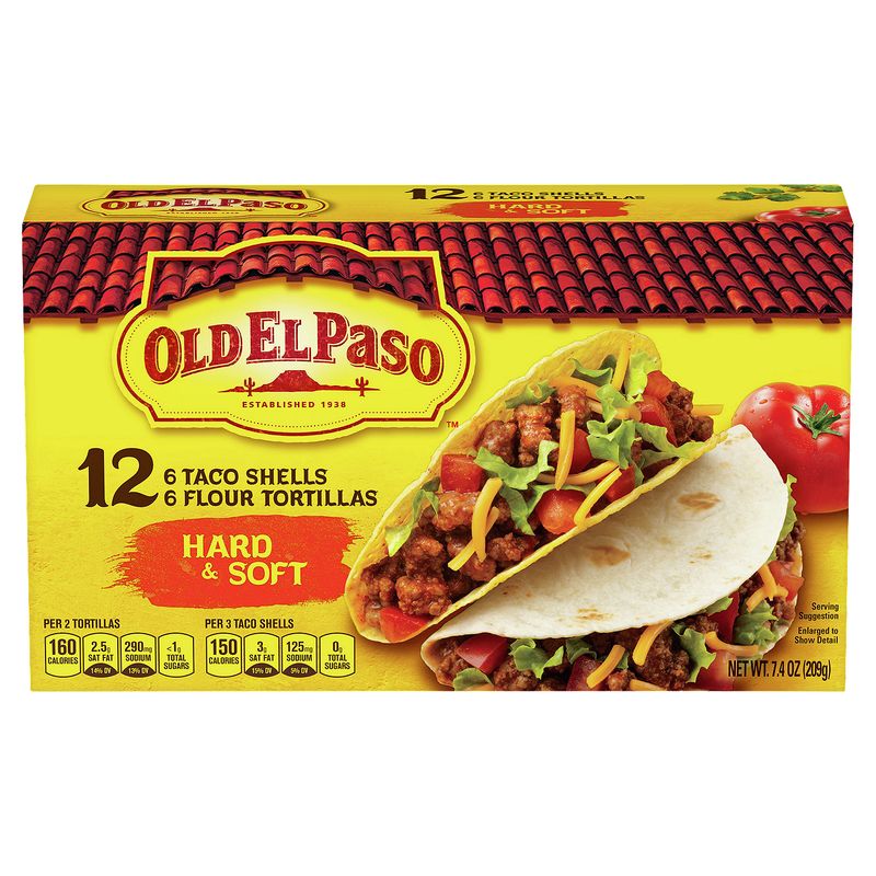 Old El Paso Hard &amp; Soft Taco Shells and Flour Tortillas, 12 count, 7.4 oz