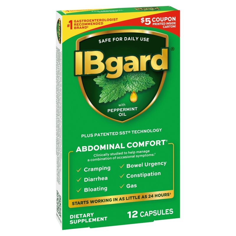 IBgard Abdominal Comfort with Peppermint Oil Dietary Supplement, 12 count