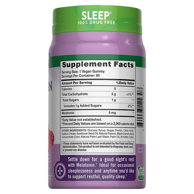 Nature's Truth Sleep Melatonin Delicious Mixed Berry Flavor Dietary Supplement, 5 mg, 60 count