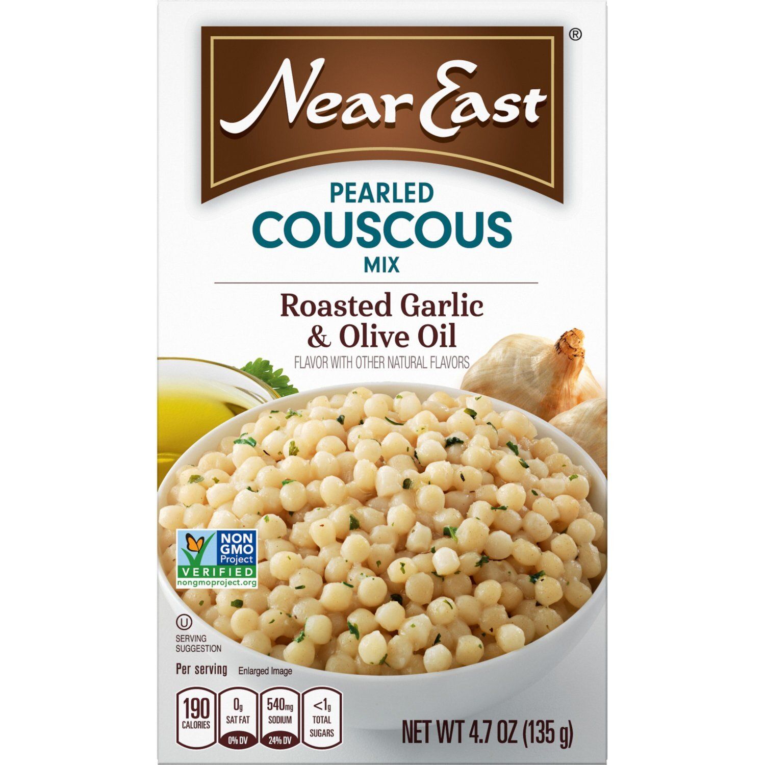Near East Pearled Couscous Mix Roasted Garlic &amp; Olive Oil 4.7 Oz