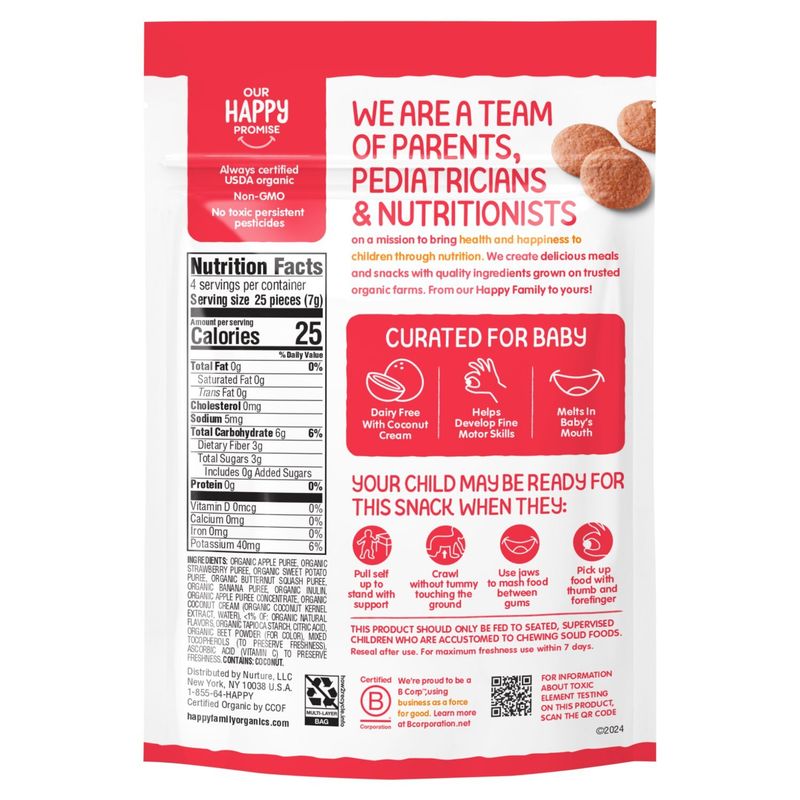 Happy Baby Organics Organic Strawberry, Butternut Squash &amp; Banana Baby Food, 1 oz
