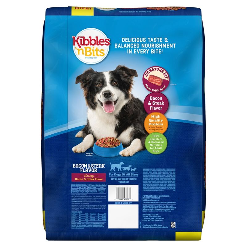 Kibbles 'n Bits Savory Bacon &amp; Steak Flavor Dog Food Value Size, 16 lb