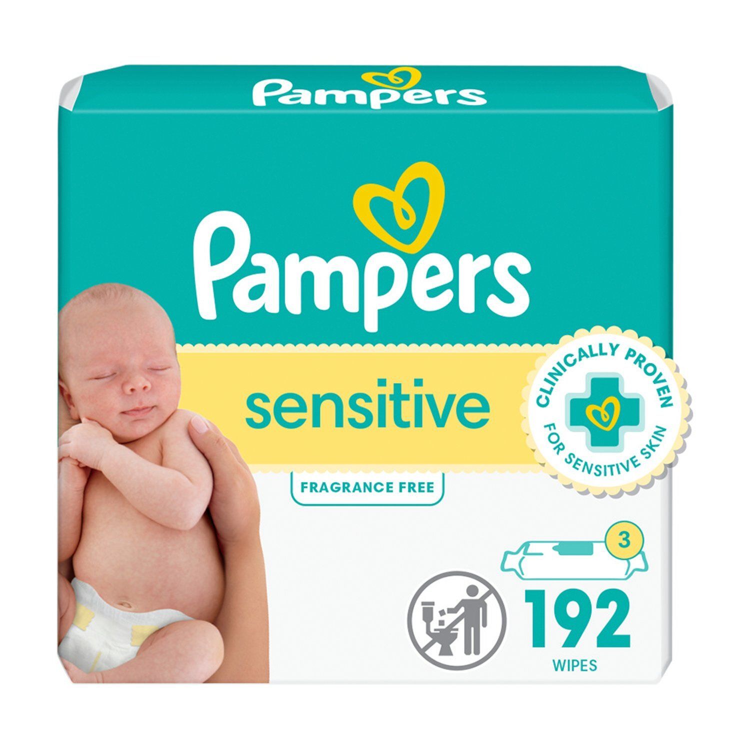 Pampers Sensitive Wipes Refills, 192 count