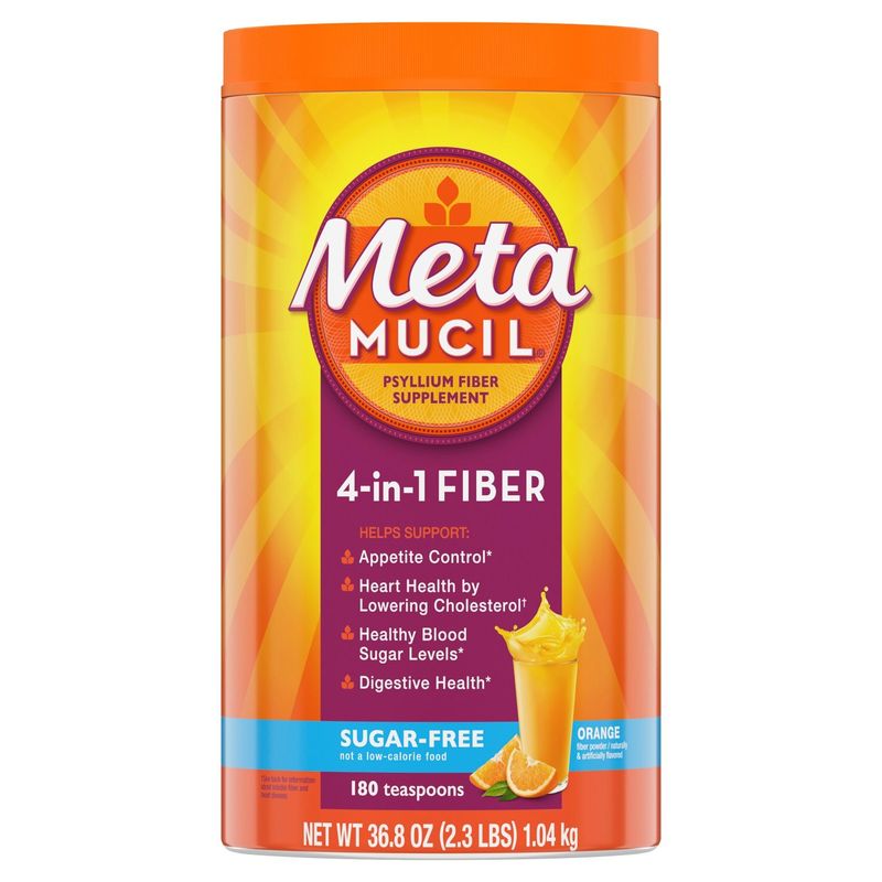 Metamucil 4 in 1 Daily Fiber Supplement Powder, Fiber Powder for Digestive Health and Regularity*,