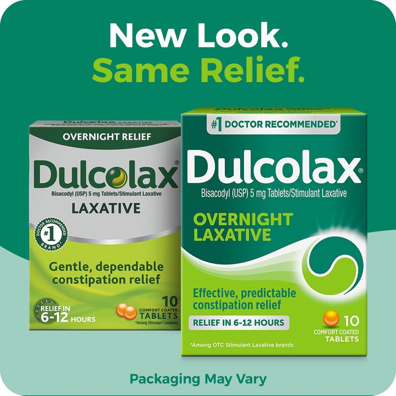 Dulcolax Overnight Laxative Relief Tablets, 10 count