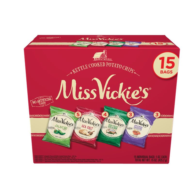 Miss Vickie's Kettle Cooked Potato Chips Variety Pack, 1 Oz, 15 Count