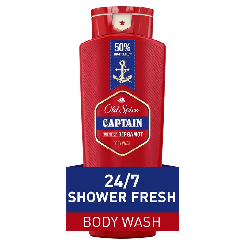 Old Spice Captain Scent of Bergamot Body Wash, 24 fl oz