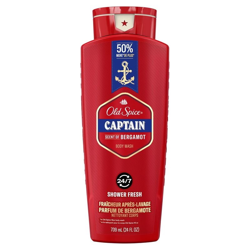 Old Spice Captain Scent of Bergamot Body Wash, 24 fl oz