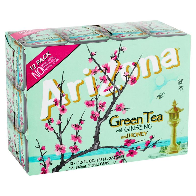 AriZona Green Tea with Ginseng and Honey, 11.5 fl oz, 12 count