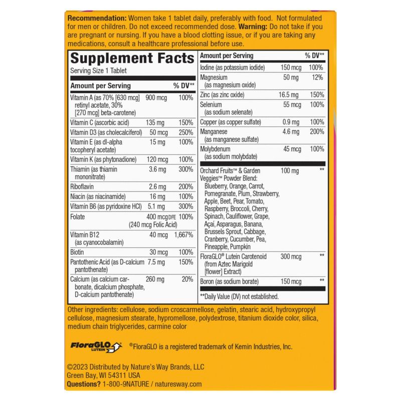 Nature's Way Alive! Women's 50+ Complete Multivitamin Supplement, 50 count