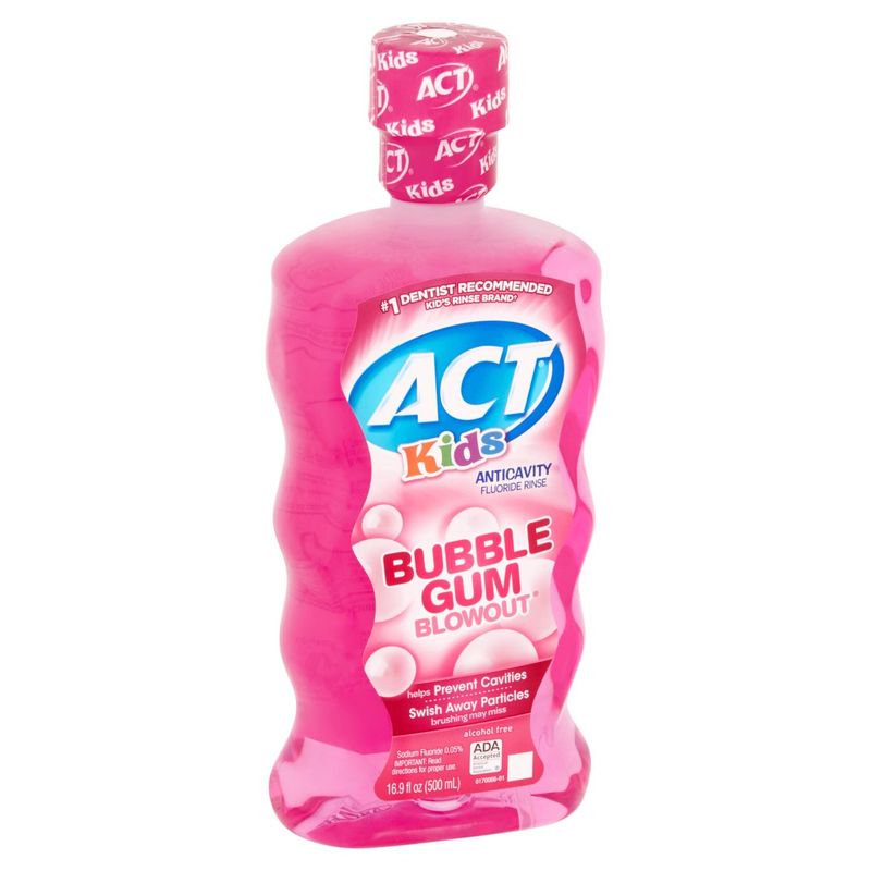 ACT Kids Bubble Gum Blowout Anticavity Fluoride Rinse, 16.9 fl oz