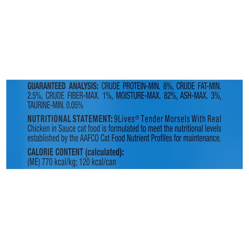 9Lives Tender Morsels with Real Chicken in Sauce Cat Food, 5.5 oz, 4 count