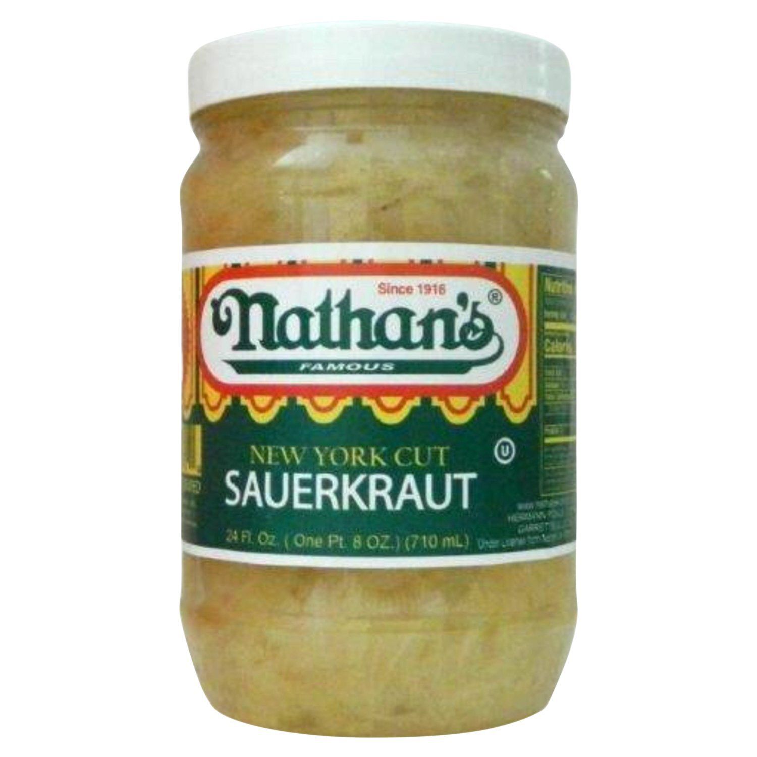 Nathan's Famous New York Cut Sauerkraut, 24 fl oz