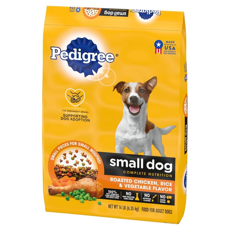 Pedigree Small Dog Complete Nutrition Roasted Chicken, Rice &amp; Vegetable Adult Dog Food, 16 lb