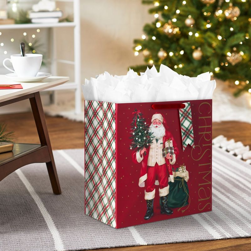 Hallmark 15" Extra-Deep Christmas Gift Bag (Smiling Santa)
