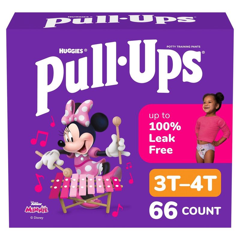 Huggies Pull-Ups Disney Junior Minnie Potty Training Pants, Size 3T-4T, 32-40 lbs, 66 count
