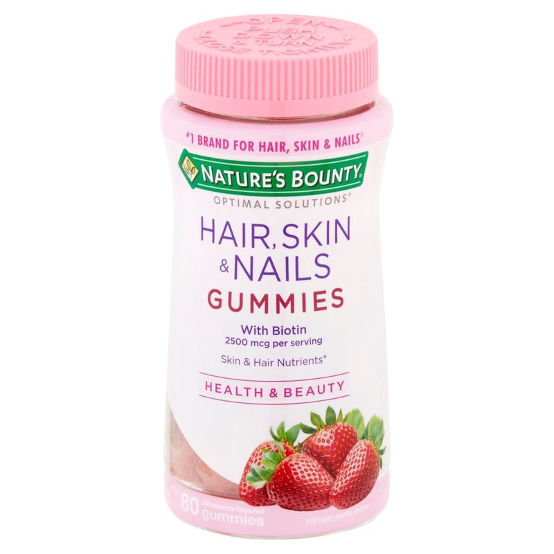 Nature's Bounty Optimal Solutions Strawberry Flavored Gummies Dietary Supplement, 80 count