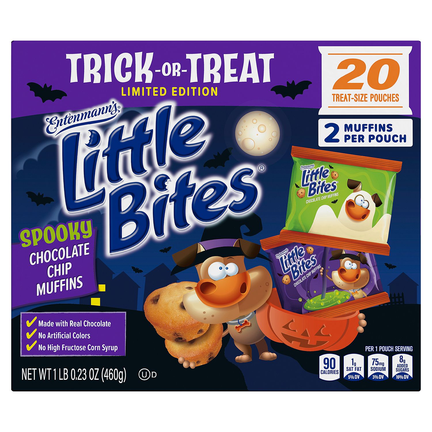 Entenmann's Little Bites Spooky Chocolate Chip Muffins Limited Edition, 20 count, 16.23 oz
